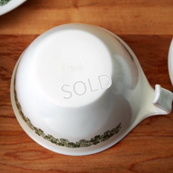 画像5: ビンテージコレール　カップ＆ソーサー5客セット　【スプリングブロッサム・グリーン】