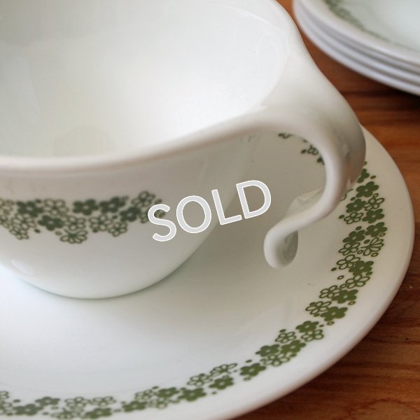 画像3: ビンテージコレール　カップ＆ソーサー5客セット　【スプリングブロッサム・グリーン】