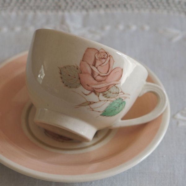 画像4: スージー・クーパー　ファルコンシェイプ　デミタスカップ＆ソーサー【パトリシアローズ/ピンク】A