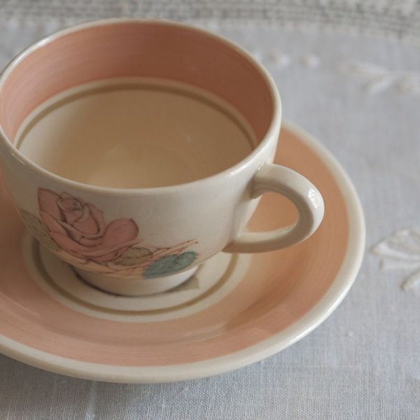 画像3: スージー・クーパー　ファルコンシェイプ　デミタスカップ＆ソーサー【パトリシアローズ/ピンク】A