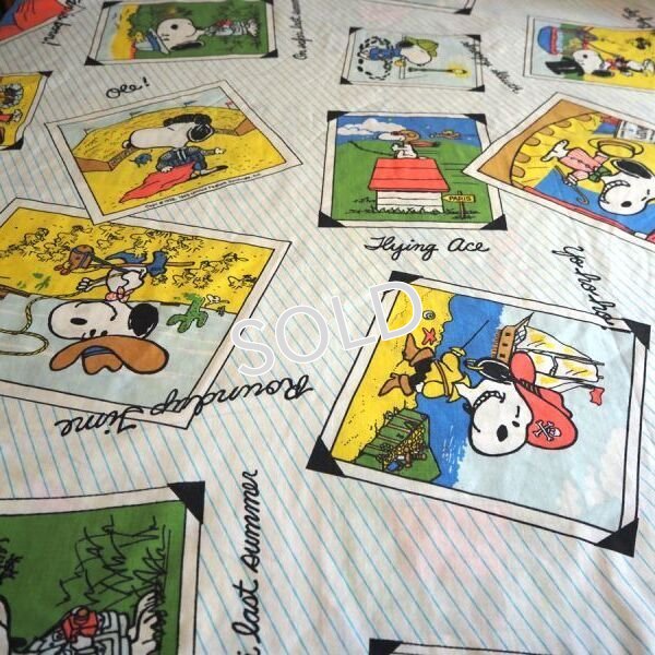 画像3: ヴィンテージ　フラットシーツ　【スヌーピー/フォトアルバム（ストライプ地）】