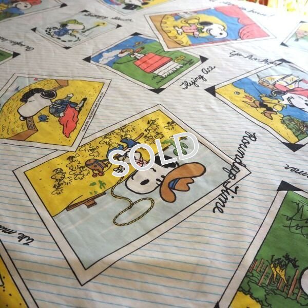 画像4: ヴィンテージ　フラットシーツ　【スヌーピー/フォトアルバム（ストライプ地）】