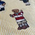 画像4: ヴィンテージ  フラットシーツ　ツインサイズ　【ラルフローレン/ポロベア】イエローストライプ　ご予約済み