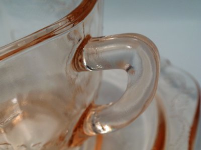 画像2: ピンク　ディプレッショングラス　カップ＆ソーサー　【フェデラル社　マドリッド】
