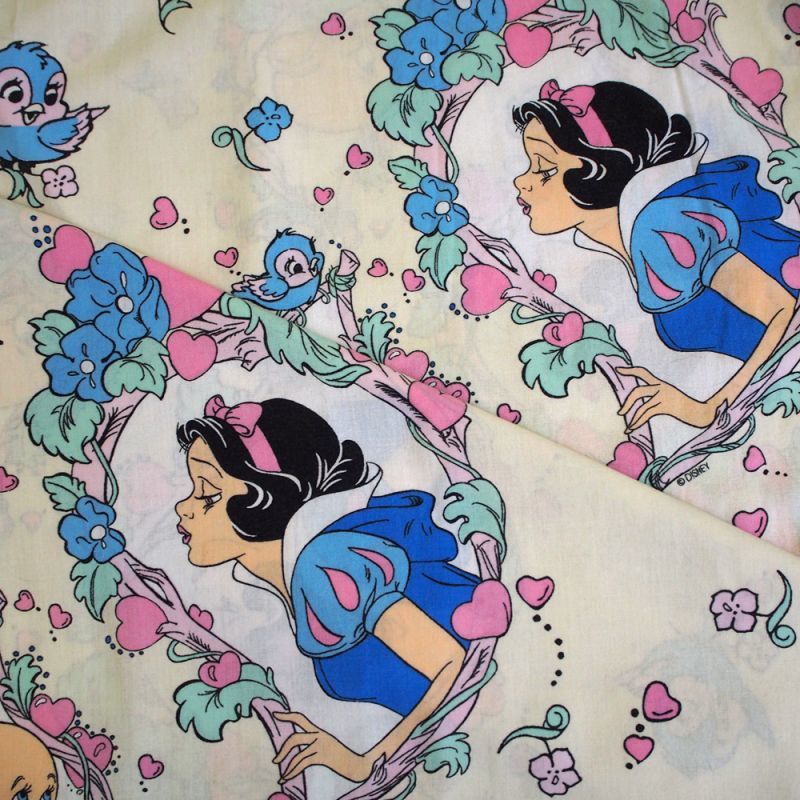 ビンテージシーツ Disney 白雪姫 Flat sheet-